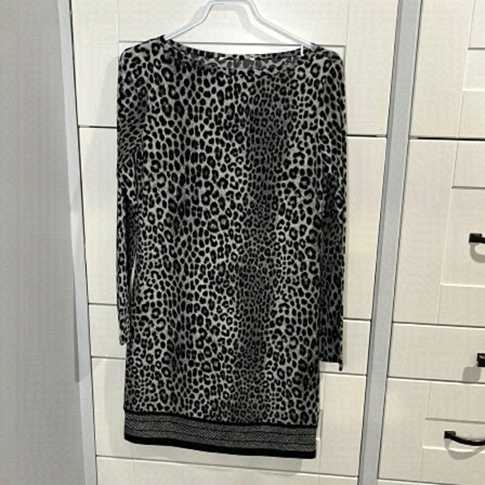 UNBRANDED, animal, print, leopard patterned, body, con dress, black and gray